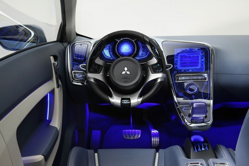 Illustration for article titled Mitsubishi iMiEV Sport Air Concept: Similar Body, Tron-Like Interior